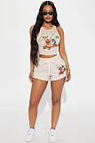2025 Sleeveless Printed Vest Shorts Women Outfits RS-XH803