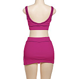 Sexy Women Crop Vest Mini Skirt 2PCS Sets SXE-K24S64305