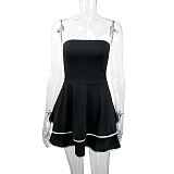 Black sexy strapless backless women tiered short dresses ZYY-23996