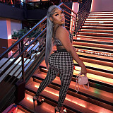 Women retro vest with bodycon pants two pieces suits FC-1378
