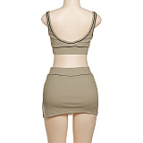Sexy Women Crop Vest Mini Skirt 2PCS Sets SXE-K24S64305