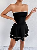 Black sexy strapless backless women tiered short dresses ZYY-23996