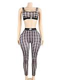 Women retro vest with bodycon pants two pieces suits FC-1378