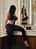 Black sexy halter crop top and slim pants women sets 2 pieces FC-1384