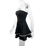 Black sexy strapless backless women tiered short dresses ZYY-23996