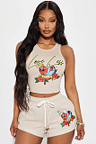 2025 Sleeveless Printed Vest Shorts Women Outfits RS-XH803