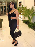 Sexy Straps Plus-up Crop Top And Tight Pants Women 2 Pieces Suits FC-1353
