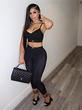 Sexy Straps Plus-up Crop Top And Tight Pants Women 2 Pieces Suits FC-1353