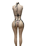 Sexy Push-up Bikinis And Hollow-out Lace-up Mini Skirts 3 Pieces Suits FC-1362