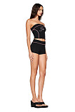 GIA Strapless Off Shoulder Crop Top And Hot Shorts Women Sporty Suits FC-1360
