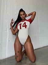 Women Short Sleeves Round Neck Slim Bodysuit FC-1325