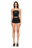 GIA Strapless Off Shoulder Crop Top And Hot Shorts Women Sporty Suits FC-1360