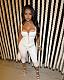 White Lace-up Vest And Tight Shorts Women Two Pieces Suits FC-1303