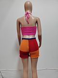 2025 Halter-neck Knitting Top Wrap-hip Tight Shorts Set XT-9181