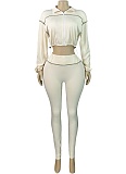 Sexy Elastic Waist Long-Sleeved Top With Tight Pants Two-Piece Set CH-25033