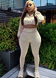 Sexy Elastic Waist Long-Sleeved Top With Tight Pants Two-Piece Set CH-25033