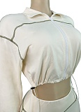 Sexy Elastic Waist Long-Sleeved Top With Tight Pants Two-Piece Set CH-25033