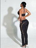 Halter Wrap Breast Hollowed-out Bandage Long Pants FC-11381