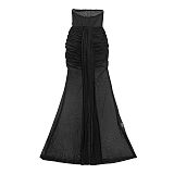 Sexy Transparent Black Mesh Women Tight Dresses 2 Pieces Sets BY-7492