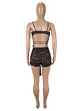Sexy Leopard Print Hollow-out Lace-up Tight Rompers SHD-9775