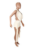Super Sexy Backless Halter Tops And Hot Shorts Women Suits SHD-9524