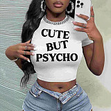 Printed Street Slimming Crop Top Short-sleeved T-shirt RS-ZB114554B