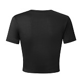 Printed Street Slimming Crop Top Short-sleeved T-shirt RS-ZB114554B