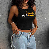Letter-printed Sleeveless Vest Hot Girl Crop Top WD-ZB115853A