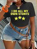 Letter-printed Crop Top Short-sleeved T-shirt  WD-ZB116088B