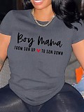 Short-sleeved Plus Size Letter-printed Women Shirt RS-Z320