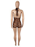 Super Sexy Backless Halter Leopard Print Women Romper SHD-9743