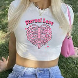 Simple Round-neck Short Street Crop Top For Women WD-ZW112819B