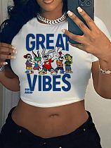 Simple Round-neck Short Street Crop Top For Women WD-ZW112819B