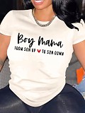Short-sleeved Plus Size Letter-printed Women Shirt RS-Z320