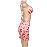 Fashion Print Women Push-up Sexy Bikini 3 Pieces Suits DLS-K25S74822