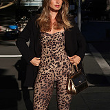 Hot Sexy Leopard Print Straps Slim Women Tight Jumpsuit SHD-9751