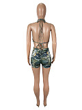 Super Sexy Backless Hollow-out Low-cut Women Print Tight Romper SHD-9527