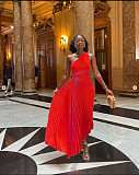 2025 One-shoulder Cut-out Pleated Maxi Dress RC-3007