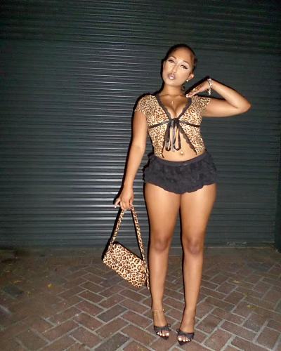 Fashion Leopard Print Lace V-neck Patchwork Sexy See-through Short-sleeved Tops XS-K25L895