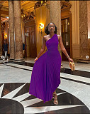2025 One-shoulder Cut-out Pleated Maxi Dress RC-3007