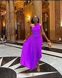 2025 One-shoulder Cut-out Pleated Maxi Dress RC-3007