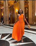 2025 One-shoulder Cut-out Pleated Maxi Dress RC-3007