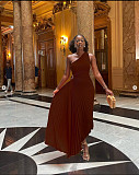 2025 One-shoulder Cut-out Pleated Maxi Dress RC-3007