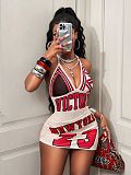 Fashion Sexy Printed Halter V-Neck Backless Dress XS-K25L646