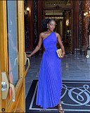 2025 One-shoulder Cut-out Pleated Maxi Dress RC-3007