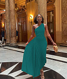 2025 One-shoulder Cut-out Pleated Maxi Dress RC-3007