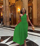 2025 One-shoulder Cut-out Pleated Maxi Dress RC-3007