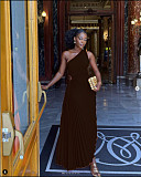 2025 One-shoulder Cut-out Pleated Maxi Dress RC-3007