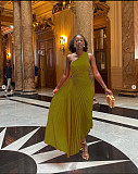 2025 One-shoulder Cut-out Pleated Maxi Dress RC-3007