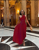 2025 One-shoulder Cut-out Pleated Maxi Dress RC-3007